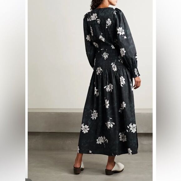 NEW Apiece Apart Tuva Maxi Dress Placement Floral Black Size XS - Picture 5 of 14